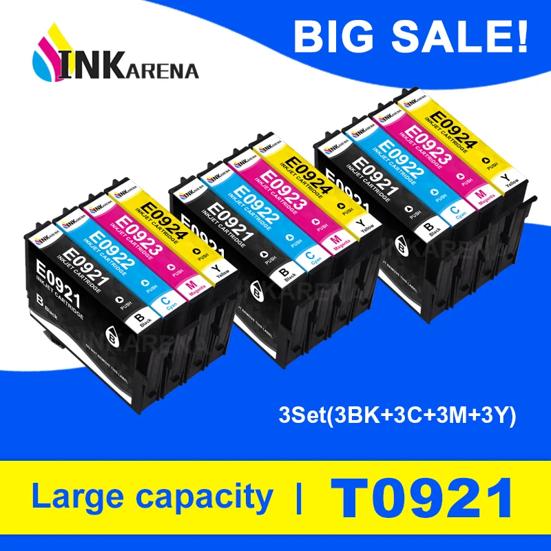Совместимость для Epson 92 92N T0921N T0924N чернильный картридж принтера Stylus C91 CX4300 T27 T26 TX106