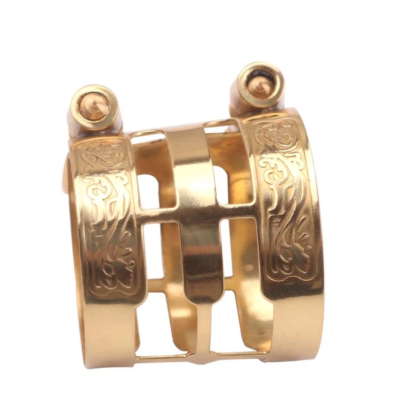 Alto Tenor Sax Saxophone Ligature Fastener Silver Color Metal Sturdy Plastic Ebonite Mouthpieces Saxophone Accessory