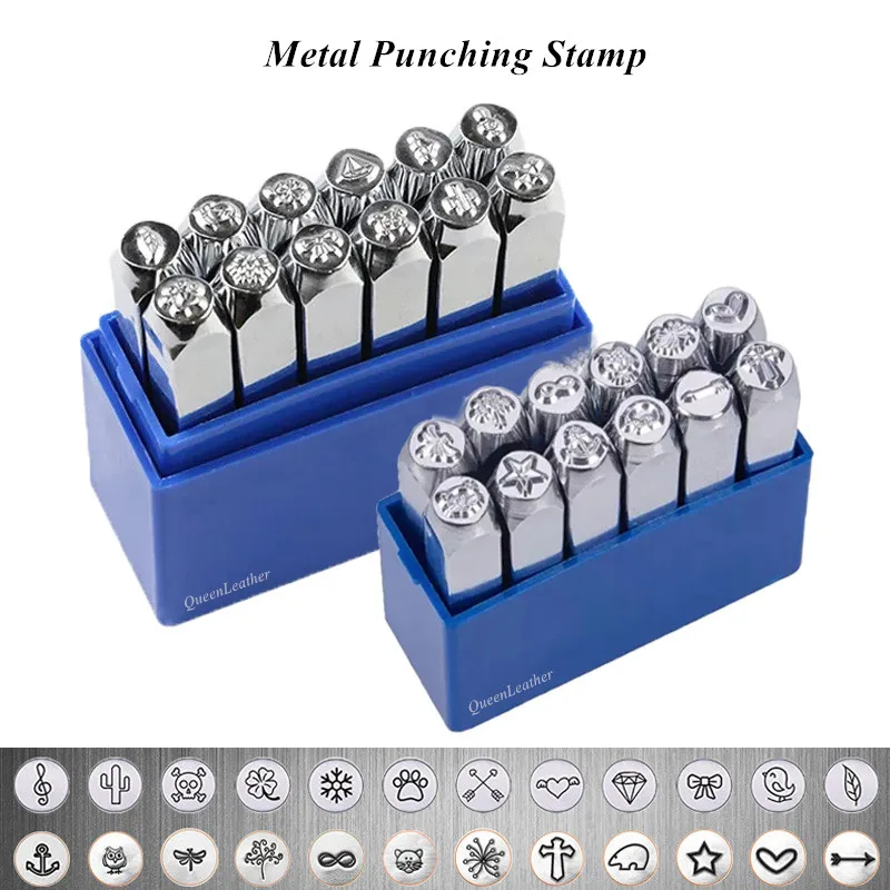 Metal Stamping Tool DIY Craft Stamping Punch Jewelry Leather Wood Copper Stamper Punching Tools leather letter punch leather craft stamps 6mm Size Carving