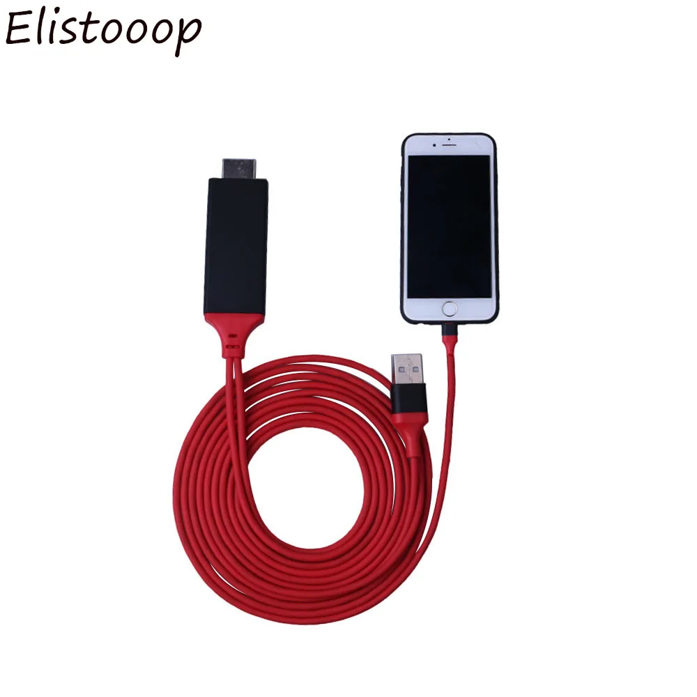 8 контактный HDMI кабель с подсветкой для AVHDMI / HDTV TV цифровой адаптер iPhone X plus 7 Plus 6 6s