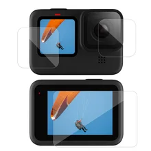 3 pçs/set Vidro Temperado para GoPro Herói Protetor de Tela Glas Protetora para Go pro Hero8 9 Preto