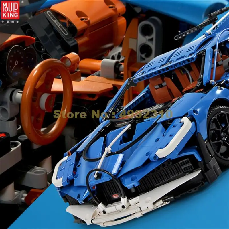 13125 3858 шт technic bugatti chiron синяя модель спортивного автомобиля набор строительных блоков 42083 Кирпичи Игрушки
