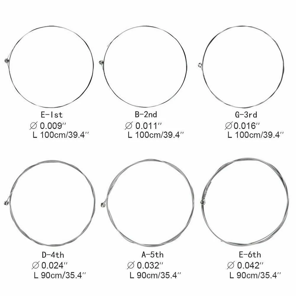 Electric Guitar Strings Set 1-6 Strings Steel Wire Guitar Replacement Accessories