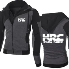 Куртка для мужчин HRC гоночный мотоцикл автомобиль логотип печать Повседневная Хип Хоп Толстовка Harajuku мужские s толстовки на молнии мужские толстовки с капюшоном