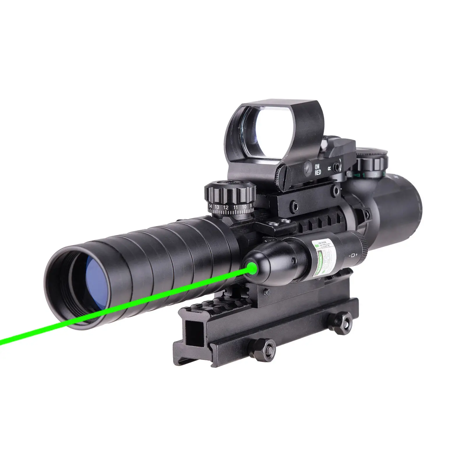 

C3-9X32 EG Illuminated Rifle Scope HD119 Red & Green Dot Reflex Green Laser Sight