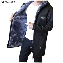 Тренч для мужчин s Slim Fit, плотное длинное пальто с капюшоном, Мужская теплая и холодная Модная Повседневная ветровка, большие размеры 4XL 5XL