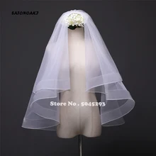 SATONOAKI Простые короткие тюлевые Свадебные вуали дешевый белый слоновая кость свадебная вуаль для невесты для свадьбы свадебные аксессуары
