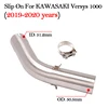 Slip On Motorcycle Exhaust Modified Escape Muffler Middle Link Pipe For KAWASAKI Versys 1000 2019 - 2020 Years Connecting Tube