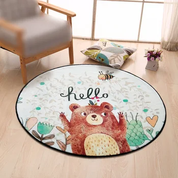 

80*80CM Printed Computer Chair Floor Mat s for Living Room Decor Round Carpet Children Bedroom Play Tent Area Rug