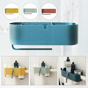 

Wall Mounted Hairdryer Holder Organizer Towel Hanger Toothbrush Shampoo Stand Bathroom Water-Resitant Shower Accessories Tool