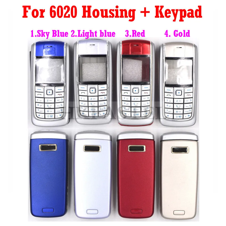  HKFASTEL New Housing keyboard For Nokia 6021 Front LCD Display Frame Cover Back battery Case Englis