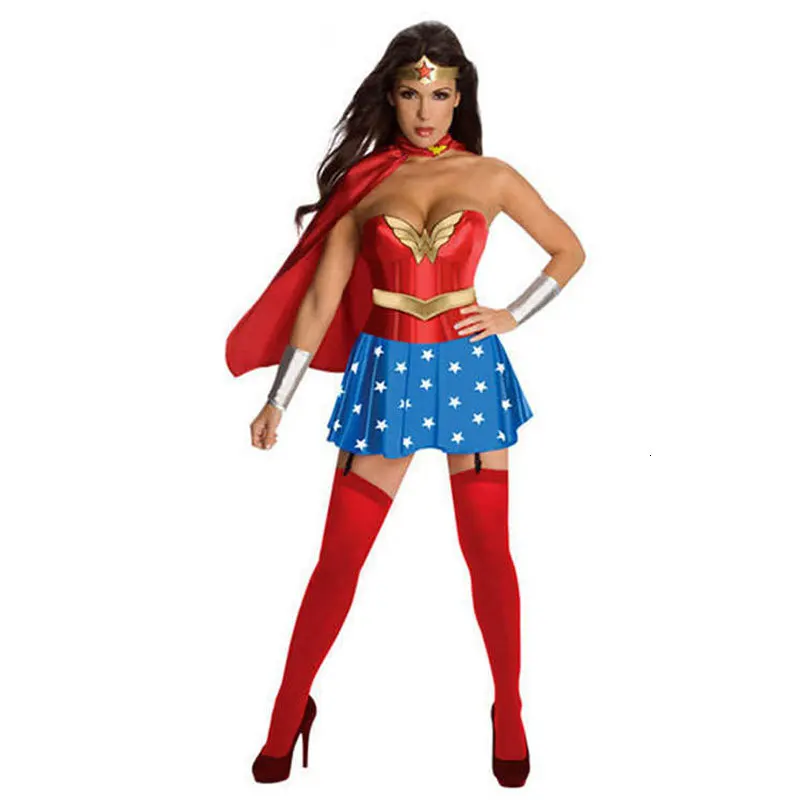 Лидер продаж, женский костюм супергероя Wonder women, маскарадный костюм на Хеллоуин, дамский костюм супергероя Диана для костюмированной вечеринки, нарядное платье на Хэллоуин