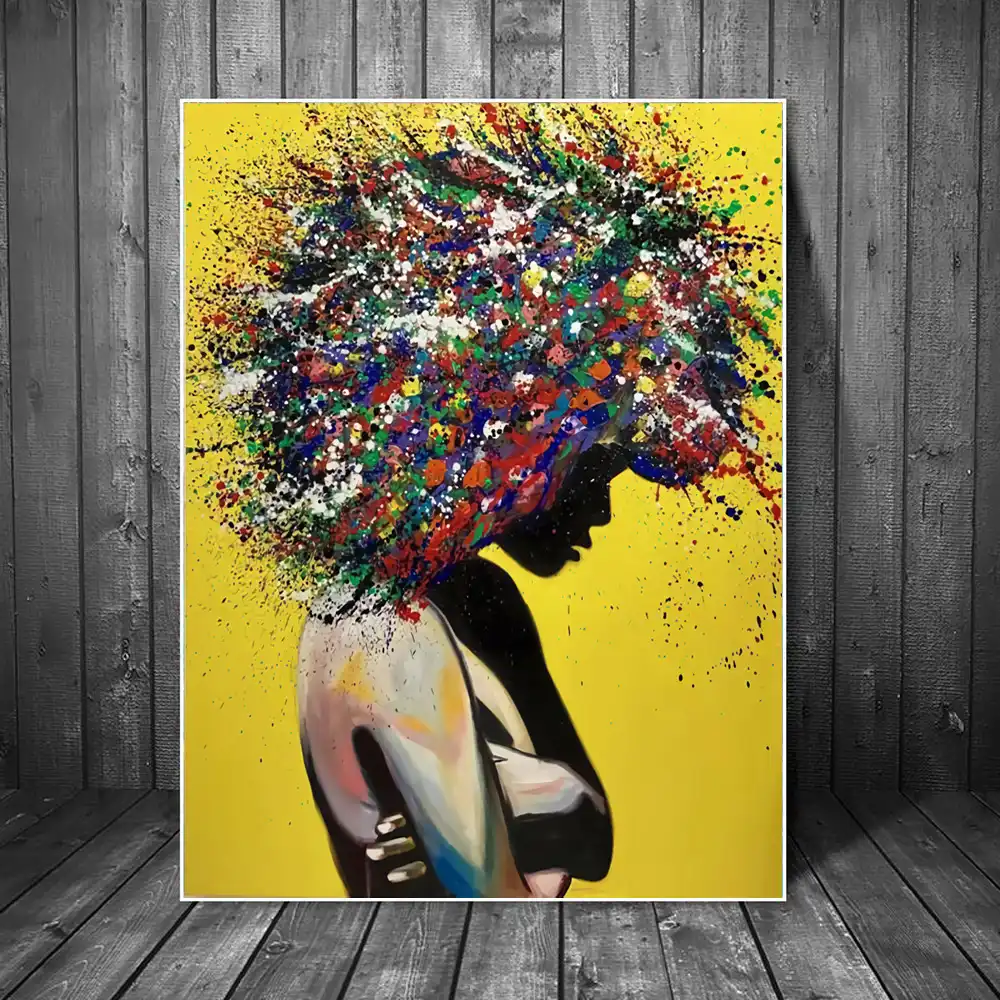 African Girl Abstract Canvas Paintings Modern Graffiti Wall Art Canvas Prints African Art Pictures For Living Room Wall Cuadros Painting Calligraphy Aliexpress