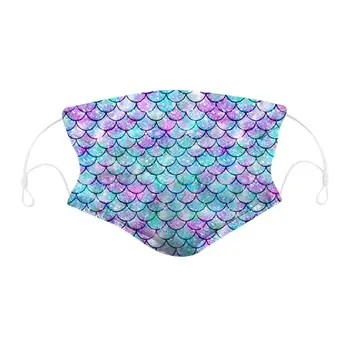 

Mermaid Print Facemask Face Cover Cotton Reusable Washable Protection maskswashable reusable face cover filter mask mascarillas