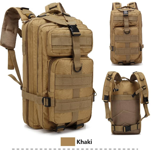 Men Large Capacity Tactical Backpack 30/50L Army Military 3P Softback Outdoor Waterproof Bug Rucksack Hiking Camping Hunting Bag Khaki 30L