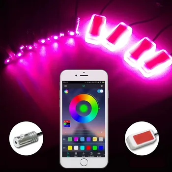 

12V Car RGB LED cold Strip lamp Auto Atmosphere Light Interior foot light instrument panel light Cigarette Decoration Lamp App