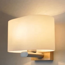 Скандинавские Современные Бра стеклянные светодиодные настенные лампы лестницы деревянный светодиодный настенный светильник спальня гостиная Проходное освещение домашней стены зал спальня