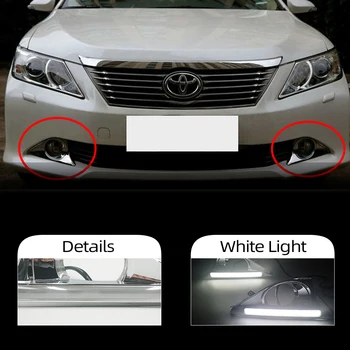 

CSCSNL 2Pcs DRL For Toyota Camry 2012 2013 2014 LED Daytime Running Lights Daylight Fog light cover with Yellow Signal
