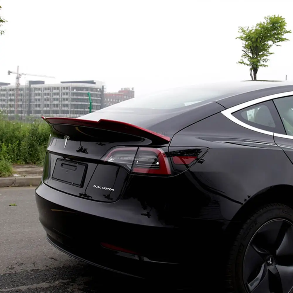 Для Tesla модель 3 высококачественный абс пластиковый спойлер задний багажник черный спойлер крыло украшение автомобиля Стайлинг 1 шт