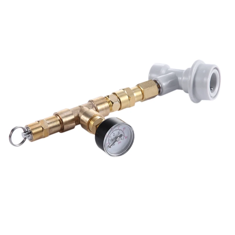  Ball-Locked Relief Valve with Pressure Gauge Adjustable Pressure Relief Valve Beer Barrel Pressuriz