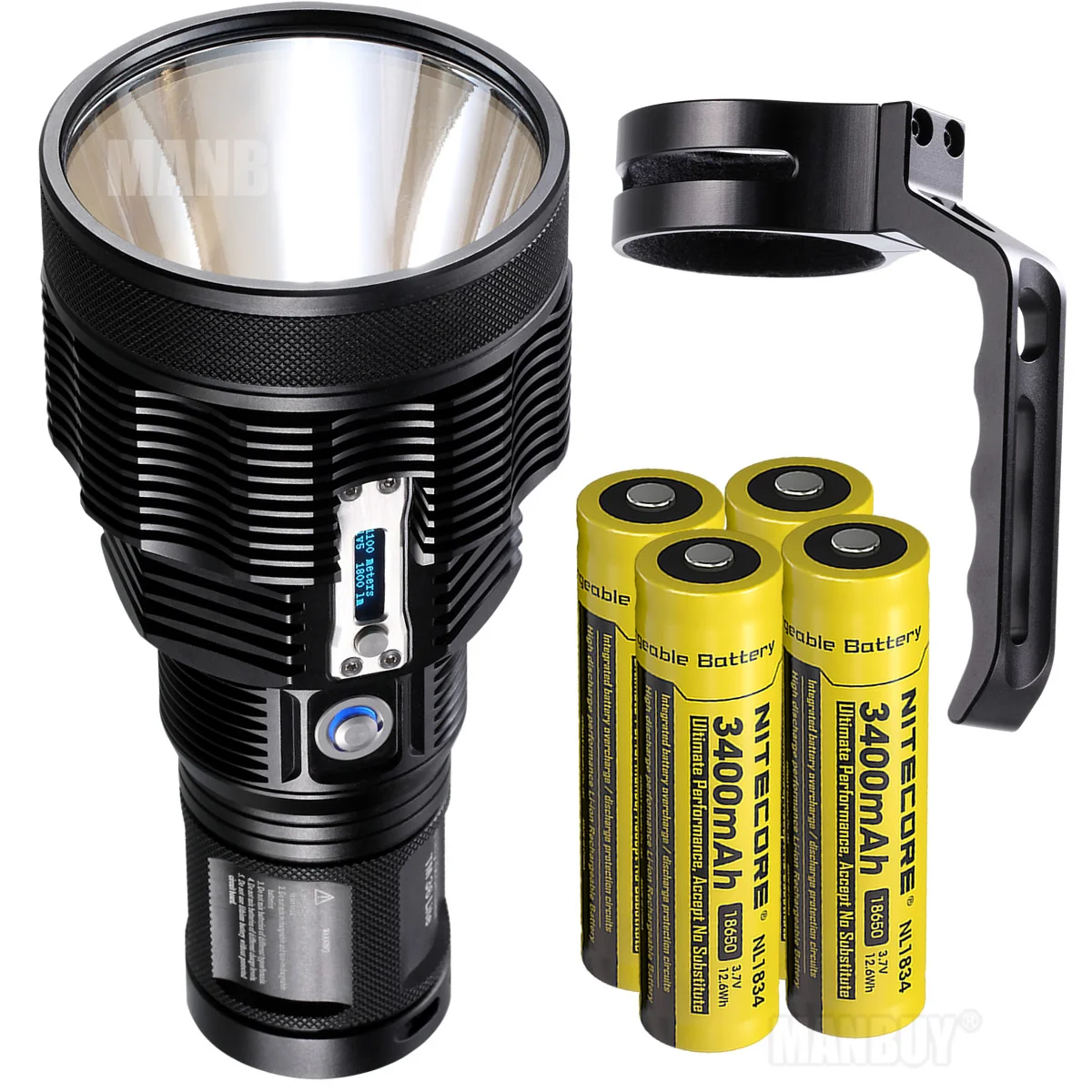 Special Price NITECORE TINY MONSTER TM36Lite SBT-70 PA-C2 1800LMs LED Rechargeable Flashlight 1100M Beam Distance 4x Battery + Charger + NHM10