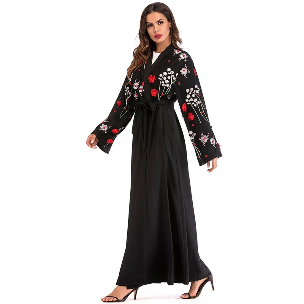 KANCOOLD, мусульманский кардиган с бусинами, абайя, длинное платье, кимоно, длинное платье, Дубай, Ближний Восток, Рамадан, Исламская одежда