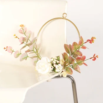 

Wrought Iron Autumn Eucalyptus Wall Hanging Flowers Simulation Eucalyptus Garland Wreath Halloween Garland Decoration ANew