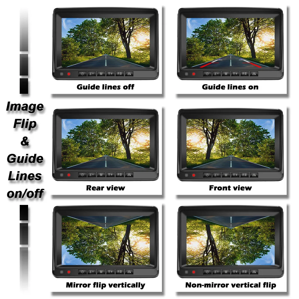 High Definition Wireless Truck Car Monitor 7 CMOS IR Night Vision Reverse Backup Wifi Rear View Camera Parking System 12-24V