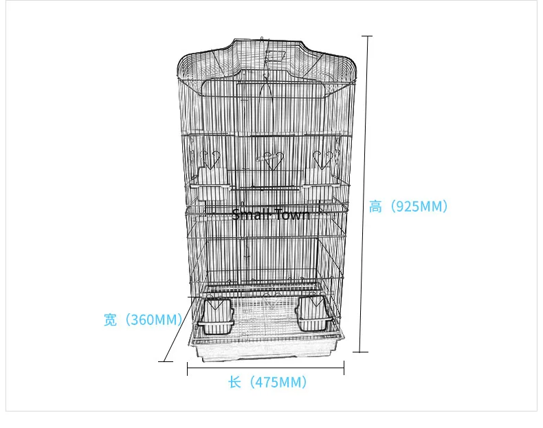 Большое металлическое украшение птица в клетке три слоя попугай myna проволочная клетка птица кровать целомудрия клетка дом для птиц товары для домашних животных