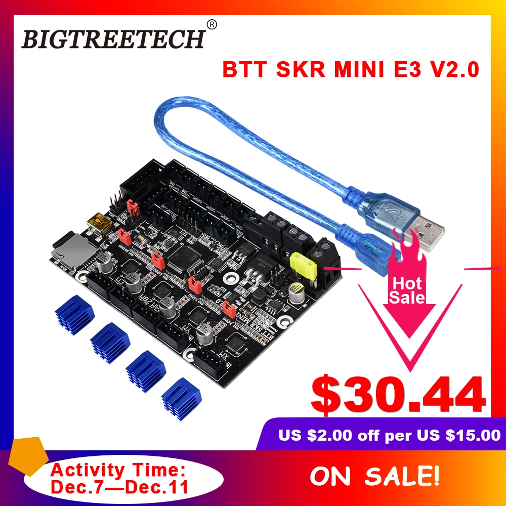 

BIGTREETECH BTT SKR MINI E3 V2 32Bit Motherboard Integrated TMC2209UART Upgrade For Creality Ender 3/5 Pro 3D Printer Parts