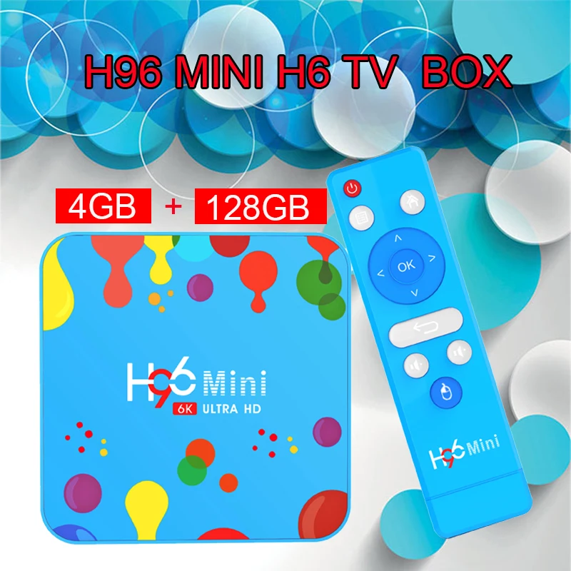 H96MINI H6 4 Гб 128 г Android 9,0 Смарт ТВ приставка HD для H.265 Bluetooth 2,4/5,0 wifi медиаплеер Поддержка ip tv подписка