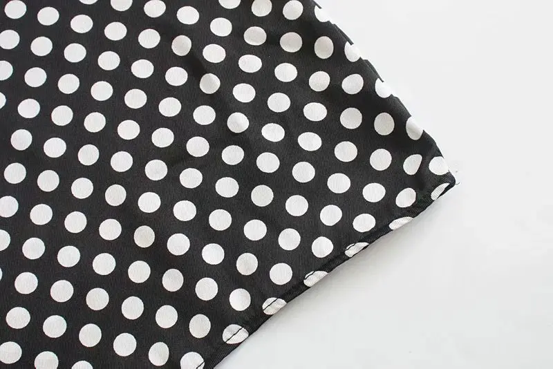 2020 New Women Dress Polka Dot High neck Bow Long Sleeves Short Dress Elegant Femme Robe Ropa Mujer Vestidos
