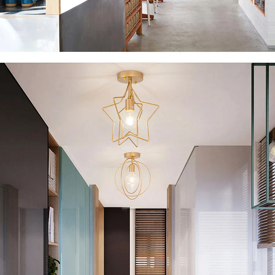 Современные скандинавские черные кованые E27 светодиодные потолочные лампы для кухни, гостиной, спальни, кабинета, балкона, крыльца, ресторана, кафе-отеля