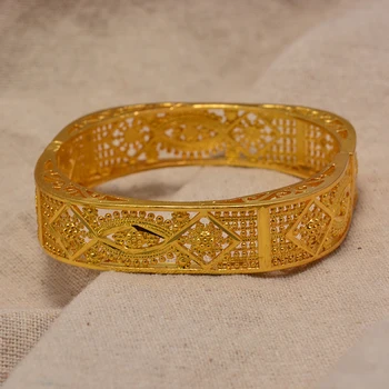 

Wando Dubai Israel Kuwait Bracelet Bangles for Women/Men Gold Color & Copper Ethiopian Jewelry African Bangle Arab Wedding Gifts