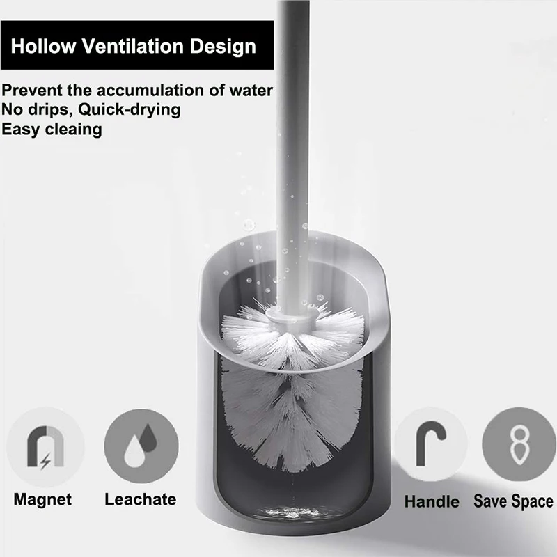 Щетка для туалета с мягкой щетиной для ванной Магнитная подвеска ершик и держатель набор прочный термопластичный каучук
