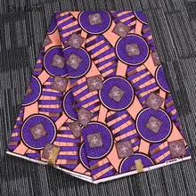 She Love 1 ярд Анкара африканская полиэфирная ткань фиолетовый розовый цвет настоящая парафинированная ткань с принтом для женщин вечернее платье Diy шитье ремесло