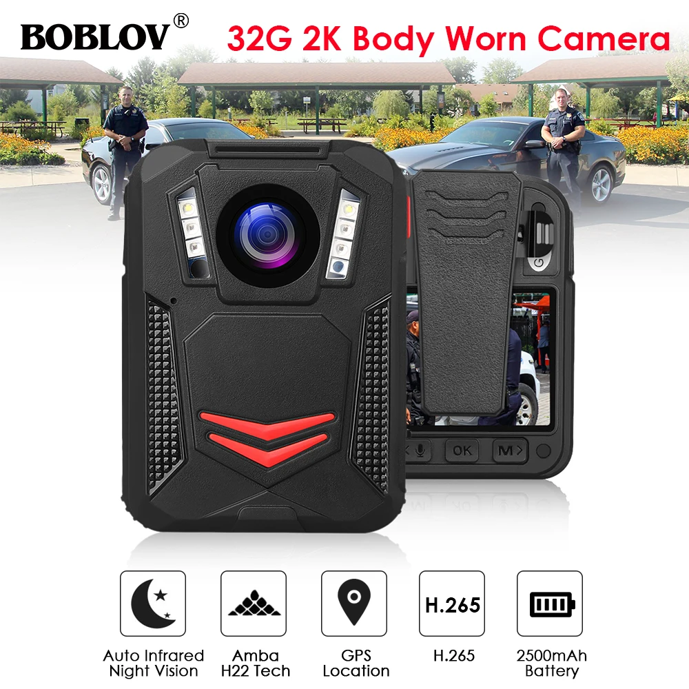 

BOBLOV G2A Wearable Body Worn Camera HD 1442P Police Cam 64GB Security GPS Infrared IR Night Vision Car DV recorder camera