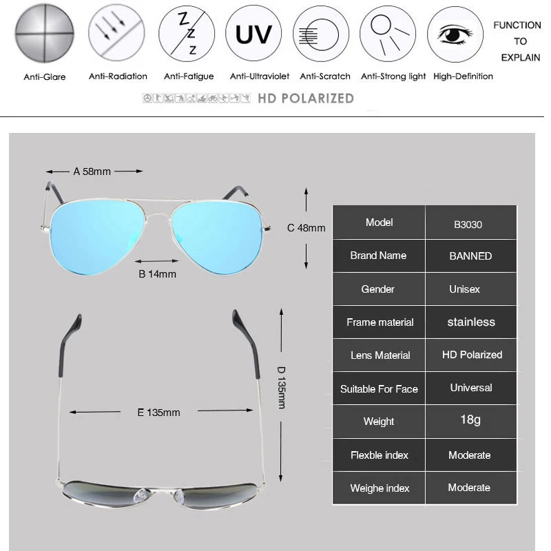 big frame sunglasses BANNED 1976 Classic HD Polarized Metal frame Aviation Sunglasses Designer Women Men Feminin Brand Name Oculos Vintage Glasses oversized sunglasses