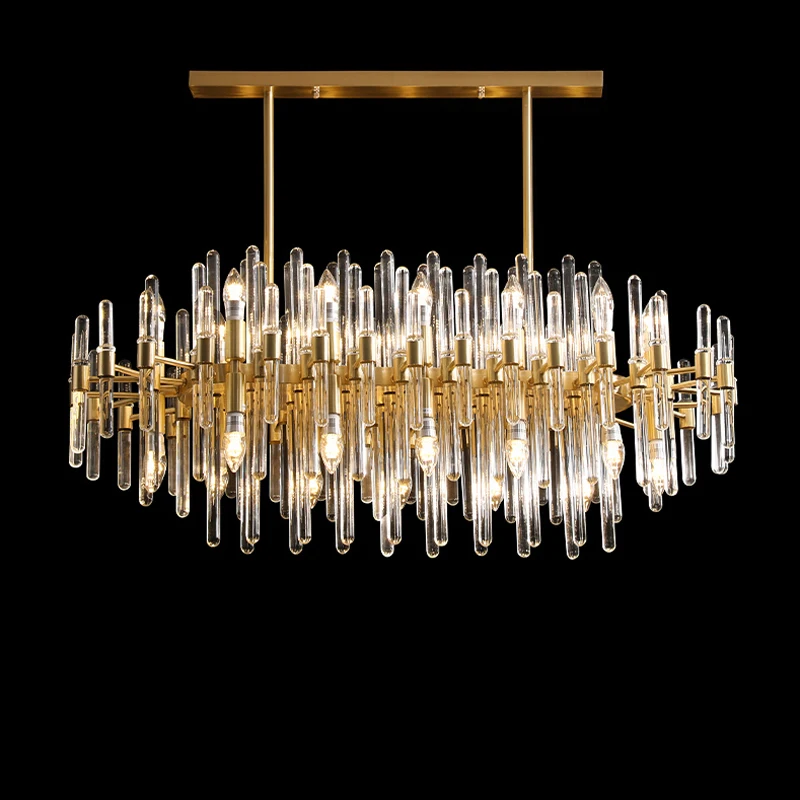 

E14 LED Art Deco Postmodern Silver Crystal Gold Round Oval Designer Chandelier Lighting Lustre For Foyer Dinning Room