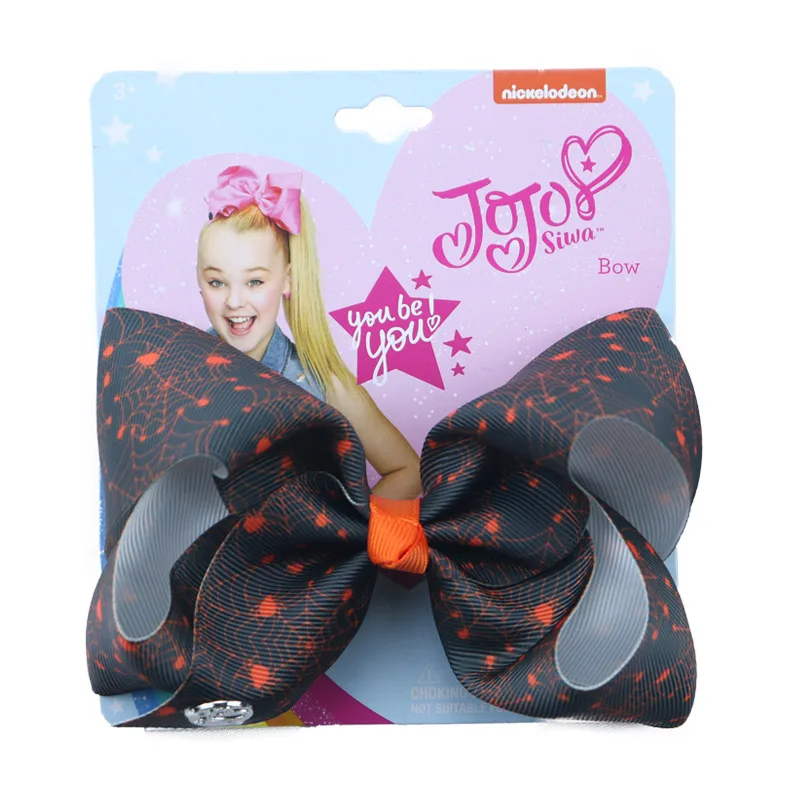 JoJo Siwa волос лук детей ручной работы 5 дюймов Луки Хэллоуин заколка для волос Grosgrain ленты аксессуары для плетения волос для девочек