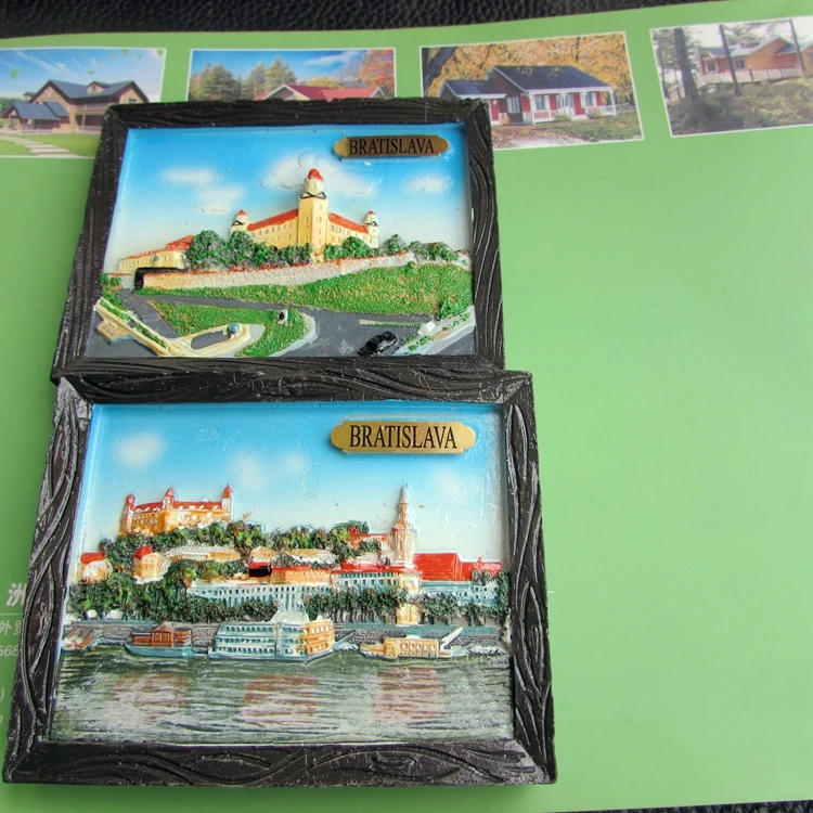 

Large Resin pendants for Bratislava Castle, Slovakia plate Fridge Magnets