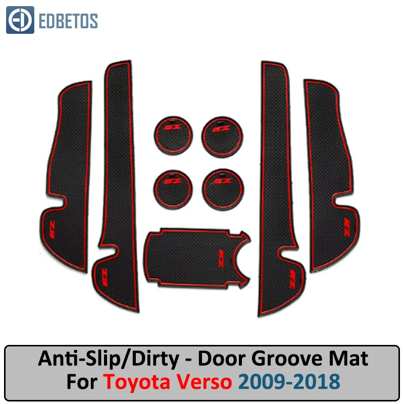

Door Groove Mat For Toyota Verso EZ 2009 2010 2011 2012 2014 2015 2016 2017 2018 AR20 Sportsvan Anti-Slip Mat Gate Slot Coaster