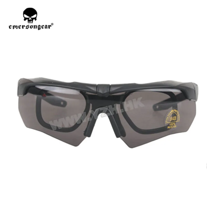 Emersongear Emerson страйкбол стрельба очки набор Eyeshields Охота w 3 объектива - Цвет: Black