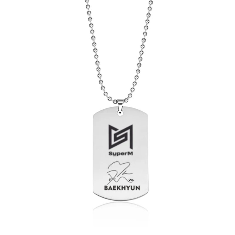 Ожерелье с подвеской Kpop SuperM EXO круглая цепочка из нержавеющей стали ожерелье