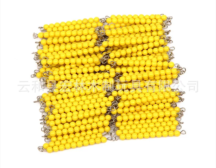 Montessori Mathematics Teaching Aids 100 Beaded Bracelet 100 0 Beaded Bracelet Chain Aureus meng shi Montessori 3-6-Year-Old