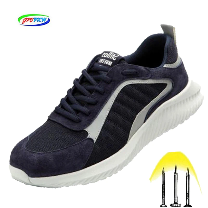 

Summer Steel Toe Cap Work Shoes tamper-proof puncture soft bottom Safety Shoes High Quality Lightweight Breathable Men's Boots