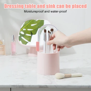 

Lipstick Cosmetic Container Home Storage Portable Multifunctional Makeup Brush Box Transparent Dustproof Bathroom Eyebrow Pencil