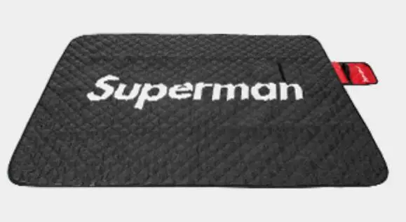 Wild Moisture Mat Picnic Mat Outdoor Portable Thickening Picnic Cloth Spring Travel Picnic Lawn Mat Multi-Person Beach Placemat - Цвет: Black Superman
