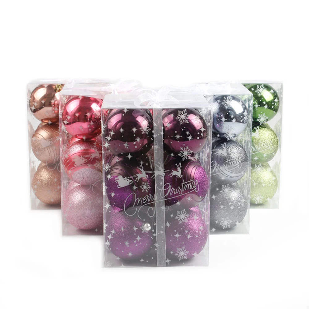 

12pcs 60mm Christmas Tree Decorations for Home PVC Xmas Christmas Ornament Ball navidad Tree Pendant Decor New Year Gifts 2020