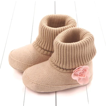 

Toddler Kid Snow Boots Boy Girl 0-12M Soft Shoes Booties Infant Baby Cute Boots With Flower